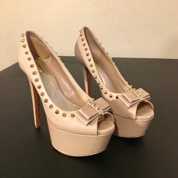 Spiked Studded Platform 5” Heels Size 8M - Picture 6 of 8